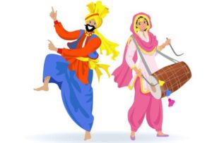 happy-sikh-couple-bearded-man-in-turban-dancing-bhangra-dance-young-woman-in-pink-punjabi[1]